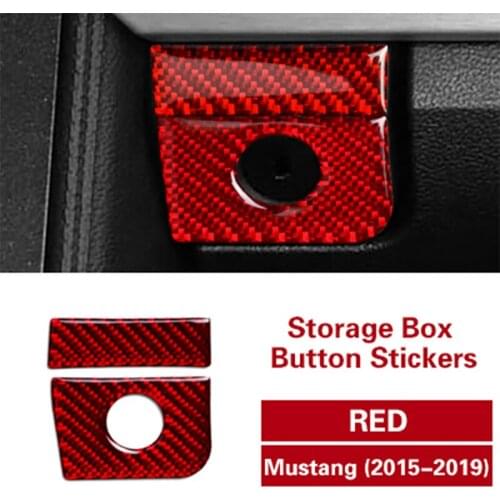 Glove Box Button Decoration Stickers Switch Trim Strips Car Stickers For Ford Mustang 2015-2019 Interior Accessories Auto Parts