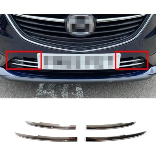 For Mazda 6 Atenza Car body protection Front up racing Grid Grill Grille frame cover trim Car styling Accessories ABS 4pcs