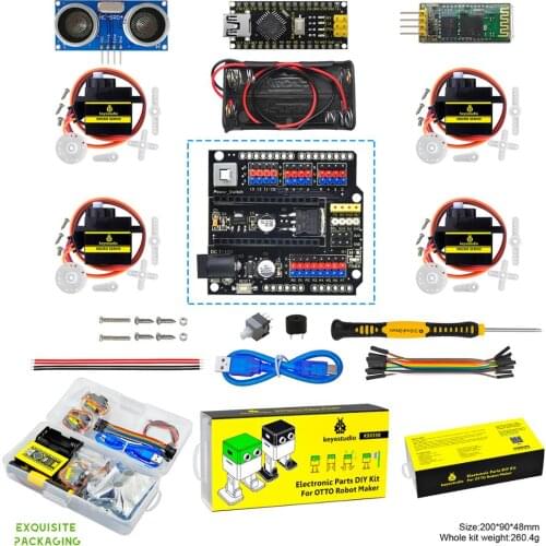 Keyestudio Starter Kit For Arduino OTTO DIY Robot (No Body Printer Parts)