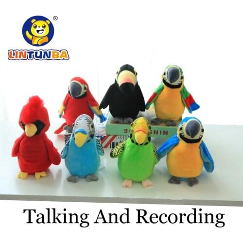 Electronic Talking Parrot Plush Toys Cute Speaking and Recording Repeats Waving Wings Electric Bird Stuffed Plush Toy Kids Toy
