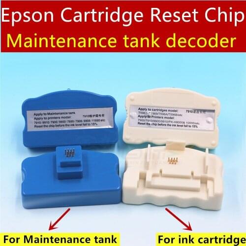 Epson Printer Maintenance tank chip resetter/decoder for EPSON 7910/9910/7900/9900/7890/7908 Epson plotter cartridge Reset chip