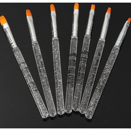 HOT 7Pcs Manicure UV Gel Acrylic Nail Brushes DIY Tool Nail Art Design Builder Salon Drawing Painting Brush Pen Set B0017
