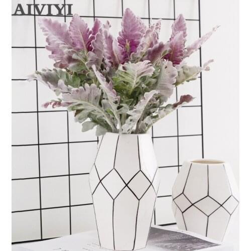 Artificial flower plant wall fake flower simulation meaty large silver leaf green plant home wedding party decoration