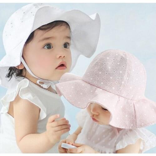 Summer Toddler Boy Girl Visor Cotton Cute Sun Cap Floral Print Outdoor Baby High Quality Soft Beach Bucket Hats New