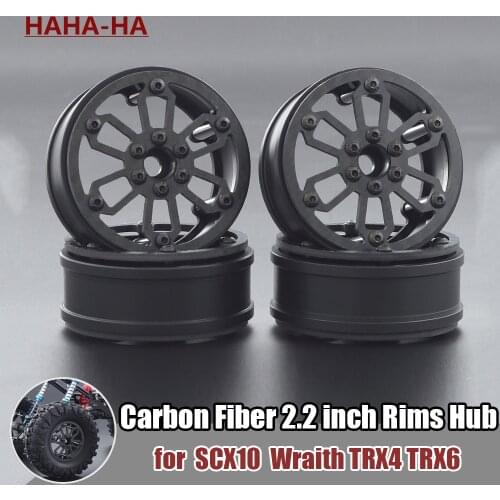 4PCS Carbon Fiber 2.2 inch Rims Hub for 1/10 RC Crawler Car Axial SCX10 RR10 Wraith 90048 90018 Traxxas TRX4 TRX6