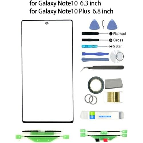 Replacement Screen Front Glass Lens Repair Kit for Samsung Galaxy Note 10 Plus Front Touch Screen Glass Lens Tools + UV Glue