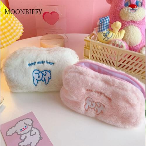 Bentoy Korea Bear Dog Women Cosmetic Bag Japanese Cute Bear Pencil Pen Makeup Storage Organizer Bag Pouch for Student Girls Bag