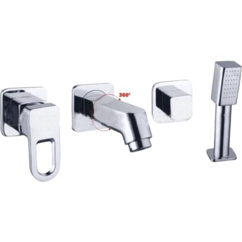 L15060 - Luxury Wall Mounted Chrome Finish Brass Material Hot and Cold Water Basin Faucet