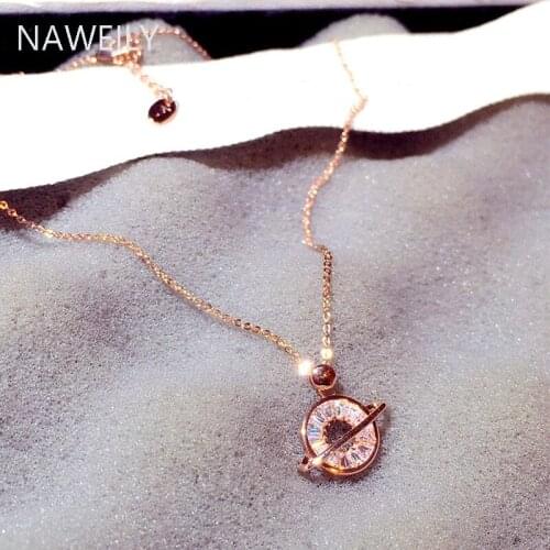 Fashion Shiny Best Crystal Circle Choker Necklace For Women Collar Jewelry Bijoux Female Fine Gift Rhinestone Pendant Necklaces