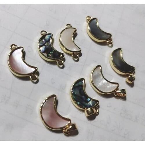Fashion Necklace Pendant Set Crescent Moon Shape Shell Pendant Mother Of Pearl Shell For Diy