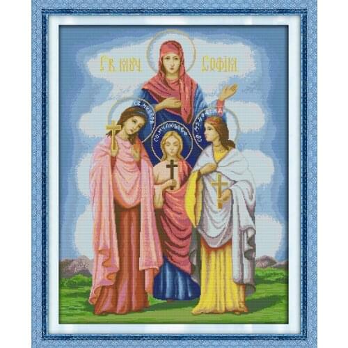 Religion belief(1) cross stitch kit people 18ct 14ct 11ct count print canvas stitches embroidery DIY handmade needlework
