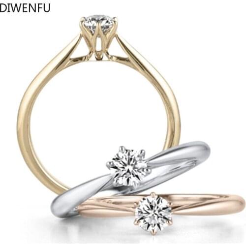 Round White 4A Diamond Rings Set 925 Silver Jewelry Classic Promise Bridal Engagement Wedding Rings For Women Big Silver Rings