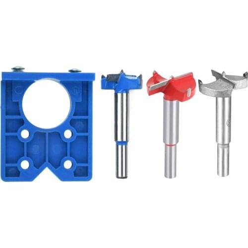 35mm Hinge Drilling Jig Concealed Hinge Hole Drilling Guide Locator + Drill Bit Set Woodworking Hole Opener Door Cabinet Tools