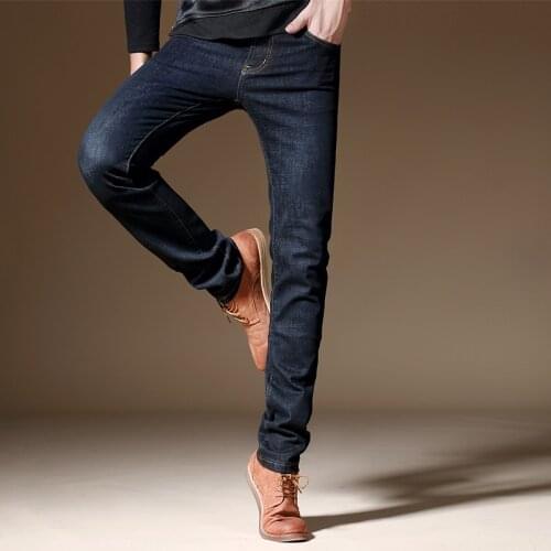 2018 New luxury Mens brand black jeans men cotton skinny Slim Solid Casual Stretch Denim jean mens long Pants male