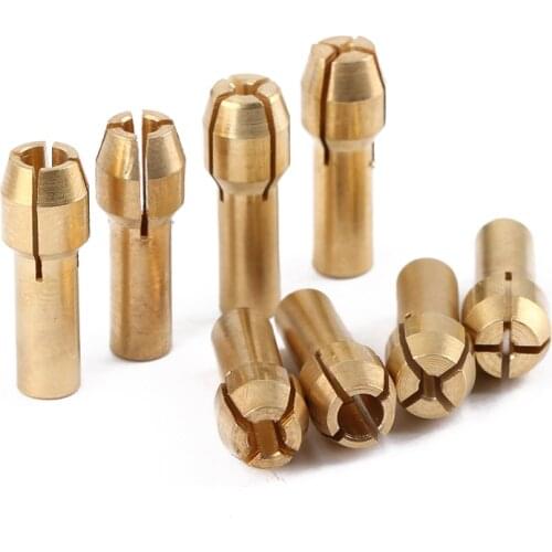 New 8Pcs Mini Drill Chucks Adapter 1/1.6/2.4/3.2mm Dremel Mini Drill Chucks Chuck Adapter Brass Collet For Power Rotary Tool