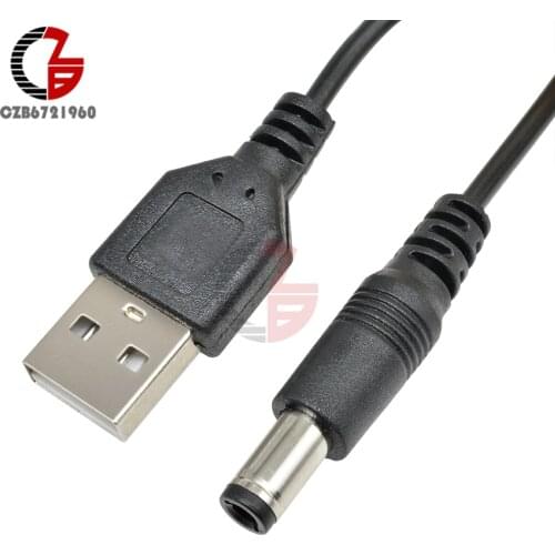 USB 2.0 to DC 5.5mm x 2.1mm Power Converter Connector Cable DC to USB Power Adapter Socket Cord Plug for Power Charger