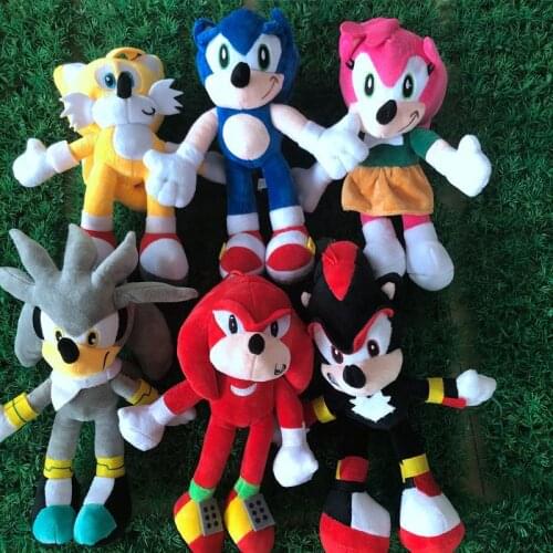 Anime Characters sonic Red Blue Yellow Black Hedgehog Plush Stuffed Toy Sofa bedroom decoration Kids Birthday Gift