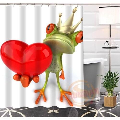 Popular Fashion Eco-friendly Custom Unique Frog#2 Fabric Modern Shower Curtain bathroom Waterproof for yourself H0220-118
