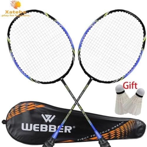 A pair Professional Badminton Rackets Set Ultra light Double Badminton Racquet Titanium Alloy Lightest Playing Badminton whole