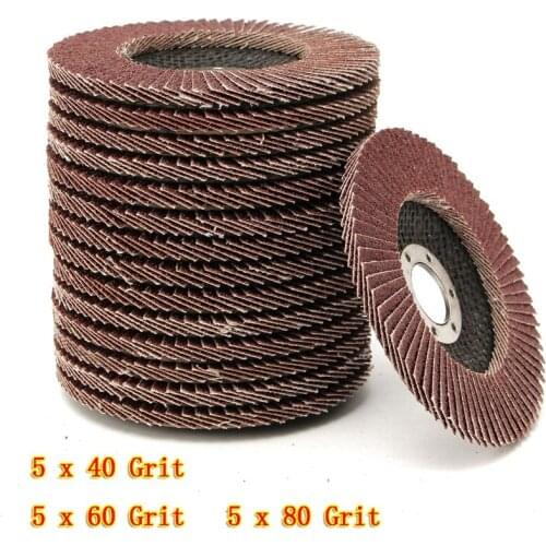 10Pcs 40/60/80 Grit Grinding Wheels Flap 4.5 Inch Sanding Discs 115mm Angle Grinder Discs Metal Wood Abrasive Rotary Tool