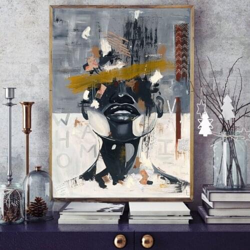 Modern Fashion Figure Poster Black and White Picture Abstract Graffiti Woman Face Canvas Prints Decor Painting for Living Room
