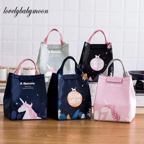 Cooler lunch bag fashion unicorn fish cartoon bags women waterproof hand thermal breakfast box portable picnic travel For Kids