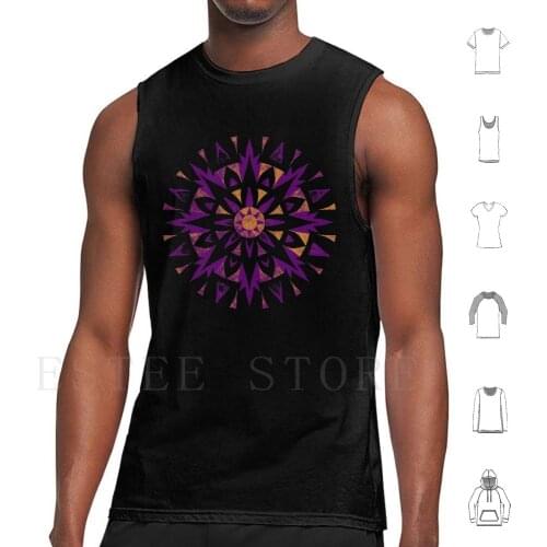 Tank Tops Vest Mandala Petals Purple Gold Bohemian