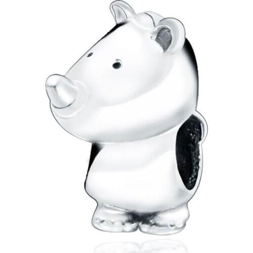 Universal Women gift 925 Sterling Silver Beads Baby Rhino Charm Fit Original Pandora Bracelets DIY Fashion Jewelry Gift