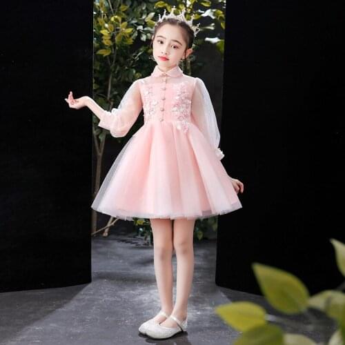 2-12T Kids Dress Girls Clothes Summer Wedding Applique Girl Dress Princess Party Pageant Formal Gown For Teen Children Dress