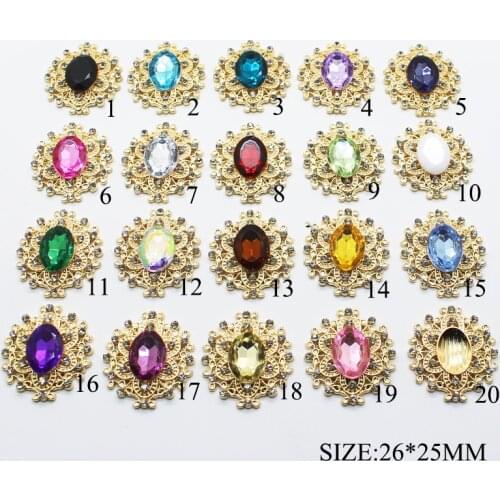 10pcs/lot 26*25MM Metal Alloy Snap Buttons Craft for Sewing Rhinestone Button for Hair DIY Accessories Wedding Decorative