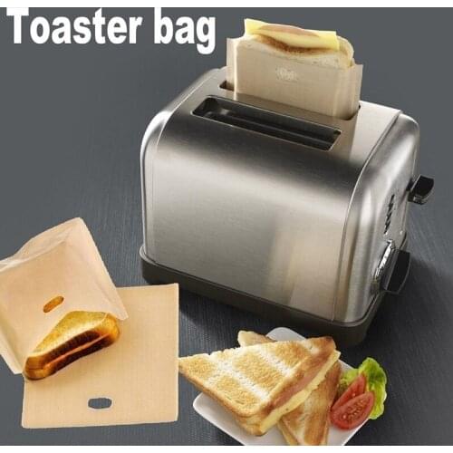 2Pcs Reusable Non Stick Toaster Bags Cheese Sandwich Bread Toast Pockets Baked Toast Bread Bags Microwave Heating Pastry Tools