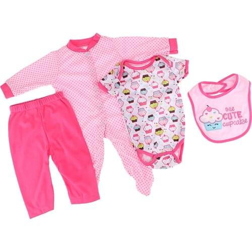 4pcs Handmade Doll Clothes Suit Set Jumpsuit + Neckerchief + Pants for Reborn Doll Accessories