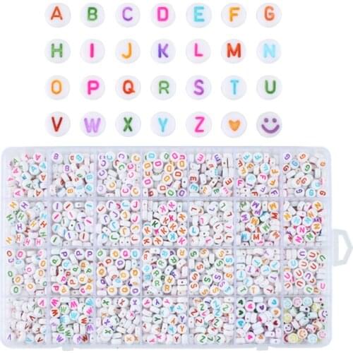 Letters bead diy acrylic beads materials to suit 28 scattered beads, plastic English 4 x7mm circle