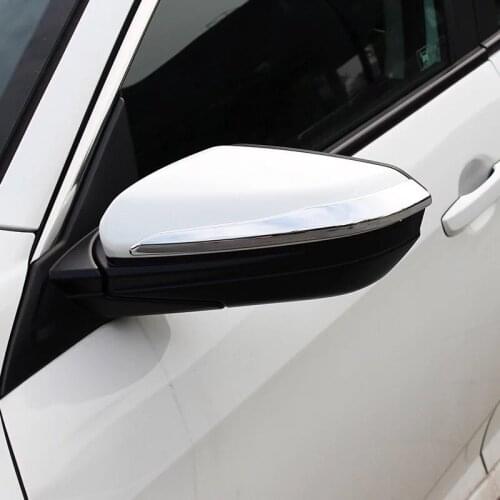 Free Shipping 2PCS ABS Chrome Car Side Door Rearview Mirror Protect Strip Cover Trim For Honda Civic 2016 Car Styling