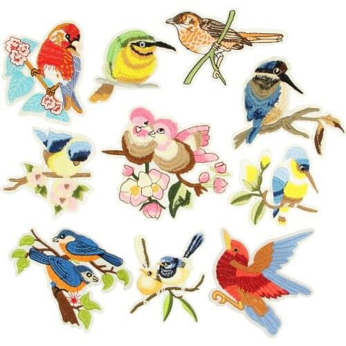 Decorate Bird Embroidery Sticker Computerized Embroidery Clothing Hole Patch Cute Jacket Jeans Bird Badge Sewing Accessories