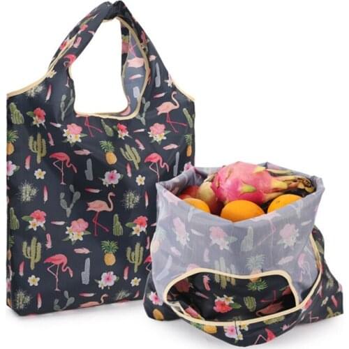 Eco-friendly Portable Shopping Bag Storage Folding Supermarket Shopping Bag Large Oxford Cloth Handbag