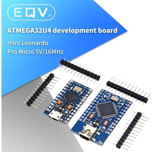 EQV Pro Micro ATmega32U4 5V 16MHz Replace ATmega328 For arduino Pro Mini With 2 Row Pin Header For Leonardo USB Interface