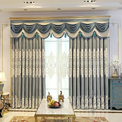European Luxury Embroidery Window Screens Curtains For Living Room Bedroom Window Curtains Sheer Cloth Kitche Drapes Panel