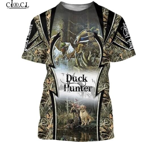 HX Newest Summer Fashion Animal Duck Hunting Men Women T Shirt 3D Print Harajuku Streetwear Couple Tops Drop Shipping