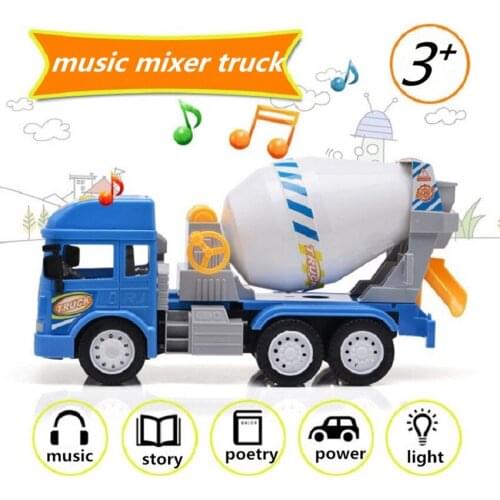 Simulation Concrete Mixer Truck With Light & Sound Engineering Car Toys Large Cement Mixer Model For Kids Toy Gifts
