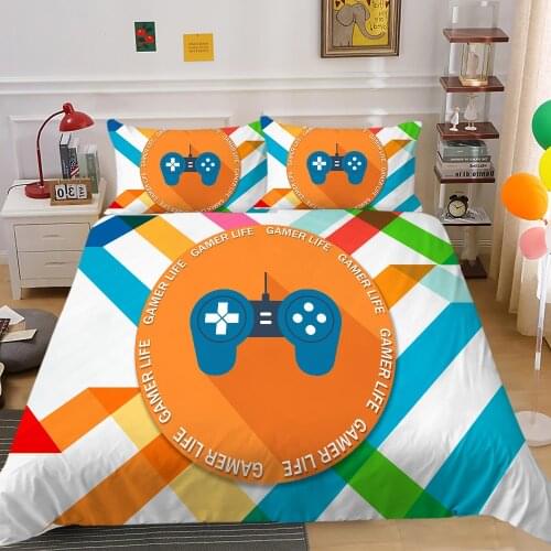 Game Handle Xbox Single Duvet Cover Set Boys Bedding Set Queen Size Fashionable Luxury Bedclothes Soft Breathable Beds Gift