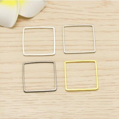 25*25*1mm Copper Fashion Geometric Hollow Square Pendant Copper Square Frame Pendant Pendant Jewelry Making DIY Handmade