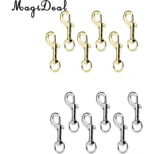 MagiDeal Heavy Duty 6Pcs/Lot 78mm Swivel Clip Snap Hook Tools for Keychains Dog Lead Leather Marine Industry Supply Gold/Silver