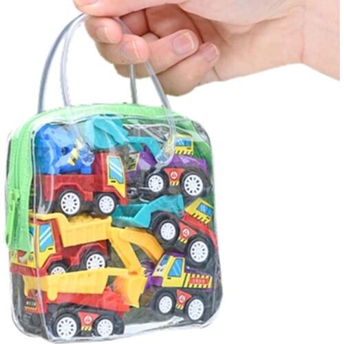 6pcs Car Model Toy Pull Back Car Toys Mobile Vehicle Fire Truck Taxi Model Kid Mini Cars Boy Toys Gift Diecasts Toy For Toddler