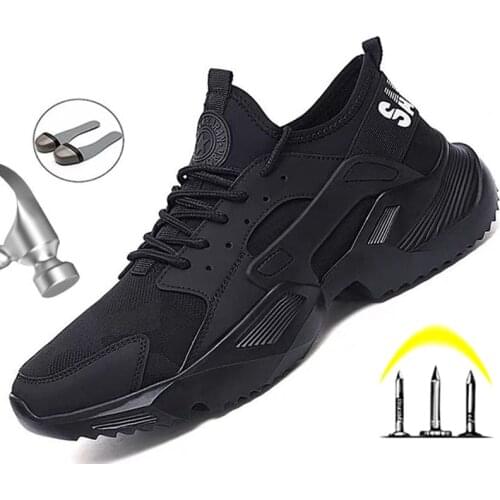 Non-slip Work Shoes For Men Work Boots With Steel Toe Cap Anti-smashing Safety Boots Mens Work Sneakers Protective Safety Shoes