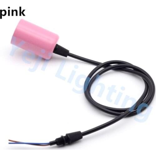 New design pink E27 Edison retro colorful lamp holder with cable wire and grip ceiling rose for chandelier lighting accessories