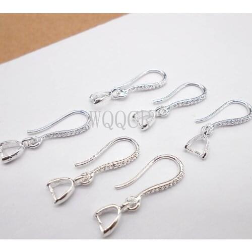 Wholesale 10X Lot Jewelry Findings 925 Silver DIY Jewelry Making Earrings Frosted Surface Clip Hooks Earring Making Supplies