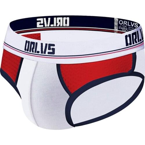Orlvs new mens underwear cotton breathable u convex sexy low waist briefs mens or183 bag