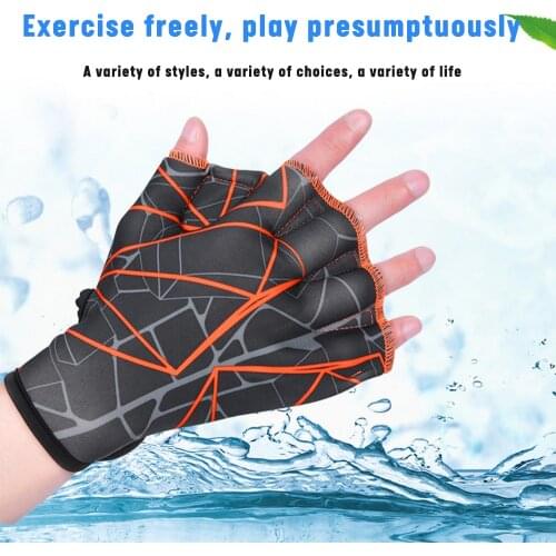 1 Pair Swimming Gloves Diving Training Hand Flippers Nylon Soft Comfort Swim Dive Webbed Adults Fins Equipment