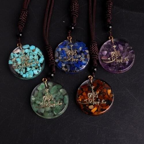 Amethysts Turquoises Tiger Eyes Natural Stone Pendants High Quality Necklace Healing Meditation Power Pendulum For Radiesthesia